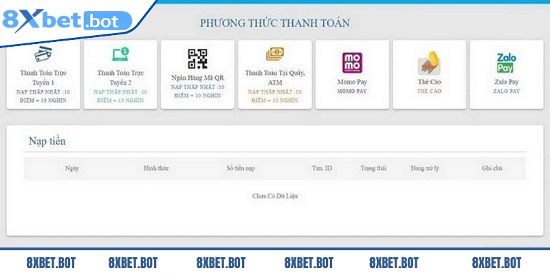 Nạp tiền vào tài khoản thông qua ví điện tử cực kỳ nhanh chóng